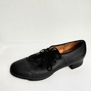 Bloch Womens Black Leather Tap Laced Up Dance Shoes